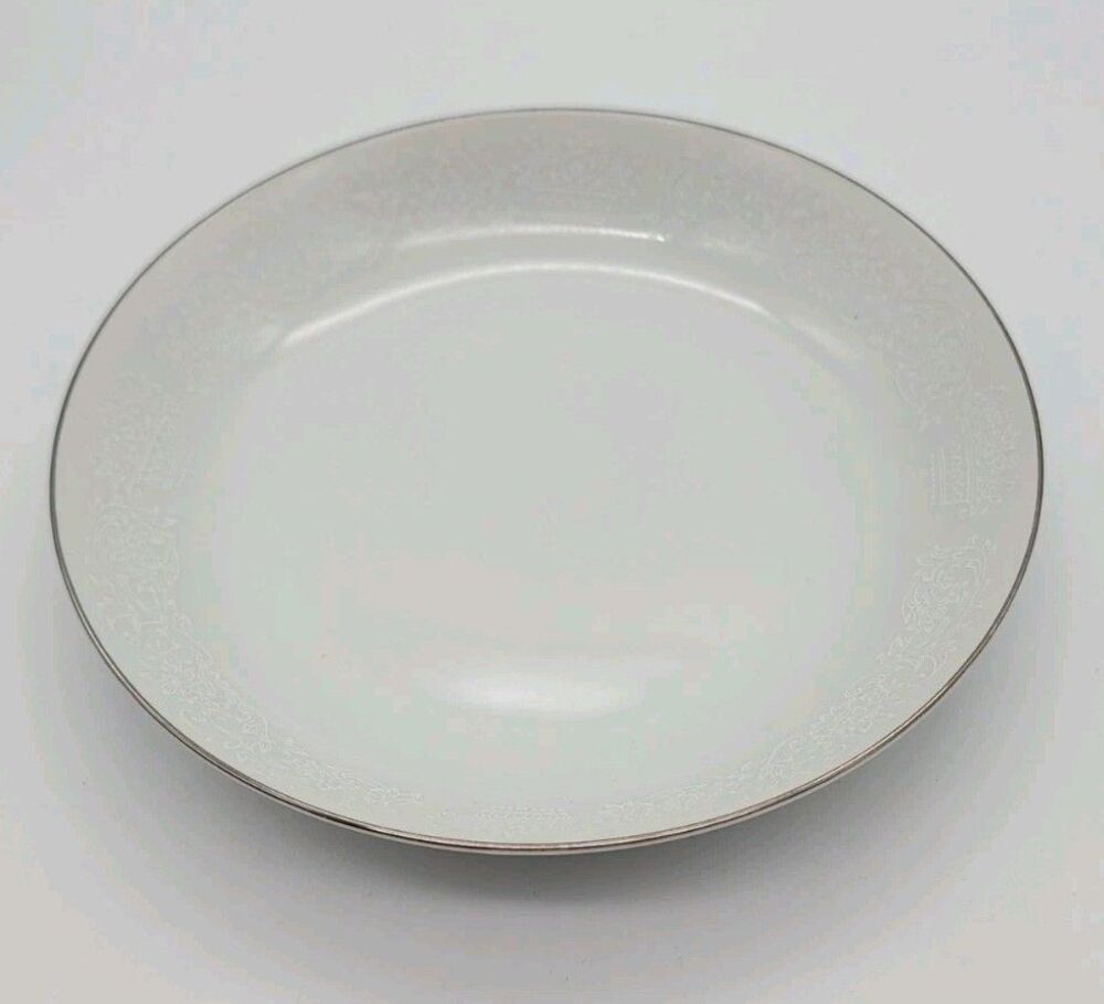 RJZS Fine China Elegant Lace Soup Bowl Japan Platinum Rim